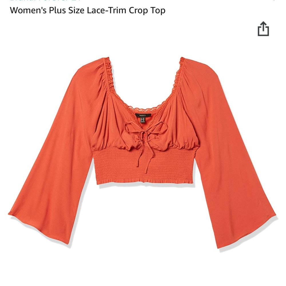 Forever 21 lace up crop top NEW Size 3X